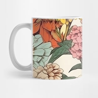 Zinnia Flower Pattern - Wildflower Illustration Mug